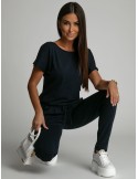 Jumpsuit with a bow, Navy blue 2950 - Online store - Boutique